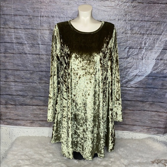 Bellamie Plus Velvet Swing Dress With Pockets - Picture 3 of 7